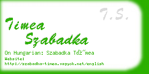 timea szabadka business card